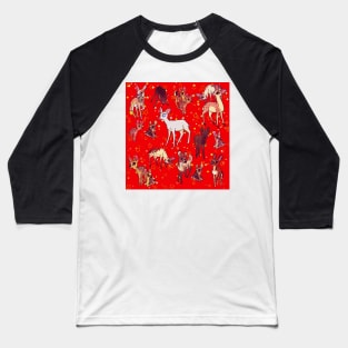 Deers and Fawns Christmas blanket Baseball T-Shirt